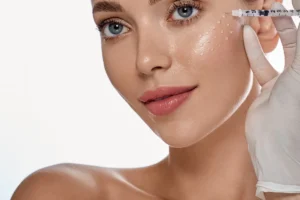 mujer en clinica estetica